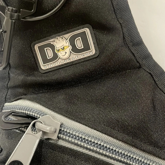 Diaperdude Black Diaper Bag Messenger Crossbody Bag maternity - Picture 3 of 15